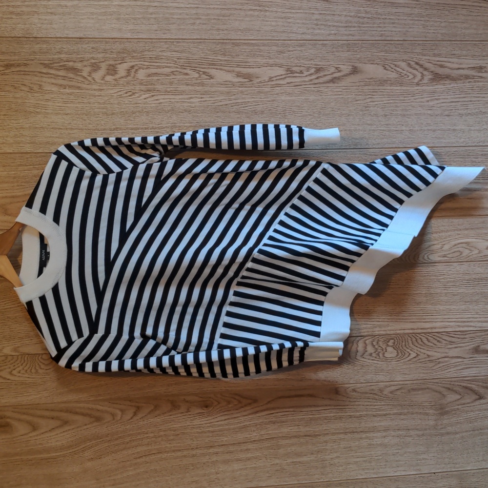 Alfani Black and White Striped Sweater
